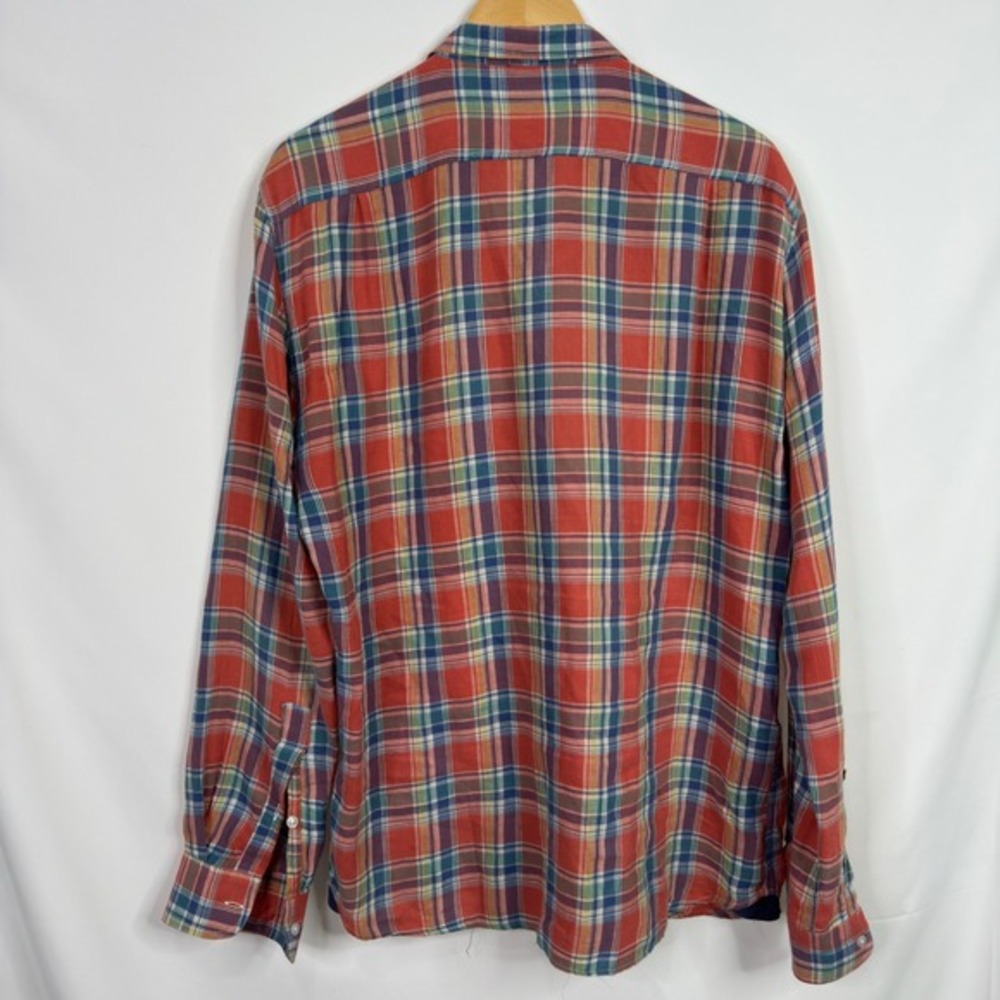 Marine‎ Layer Mens Large Plaid Button Down Shirt Long Sleeve Multi Color Cotton - Picture 7 of 8